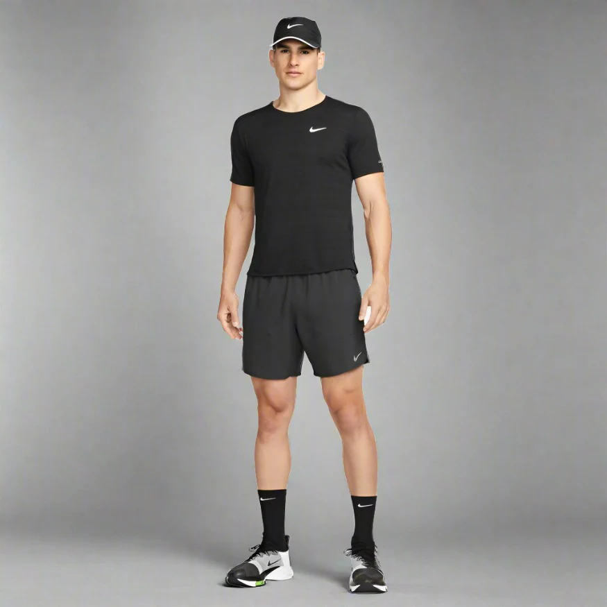 Mens Dri-FIT Stride 7 Inch Brief-Lined Running Shorts - Black - Image 4