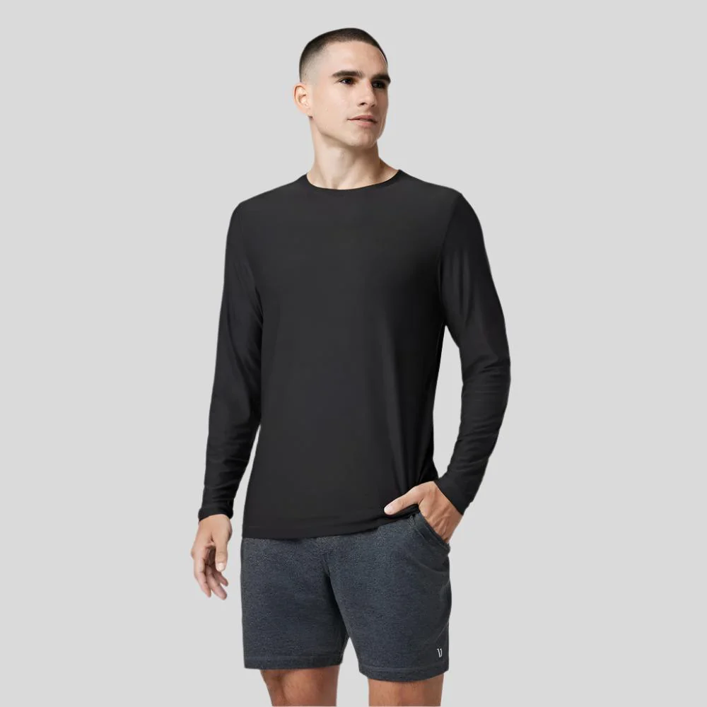 Mens Long-Sleeve Strato Tech Tee - Black - Image 3