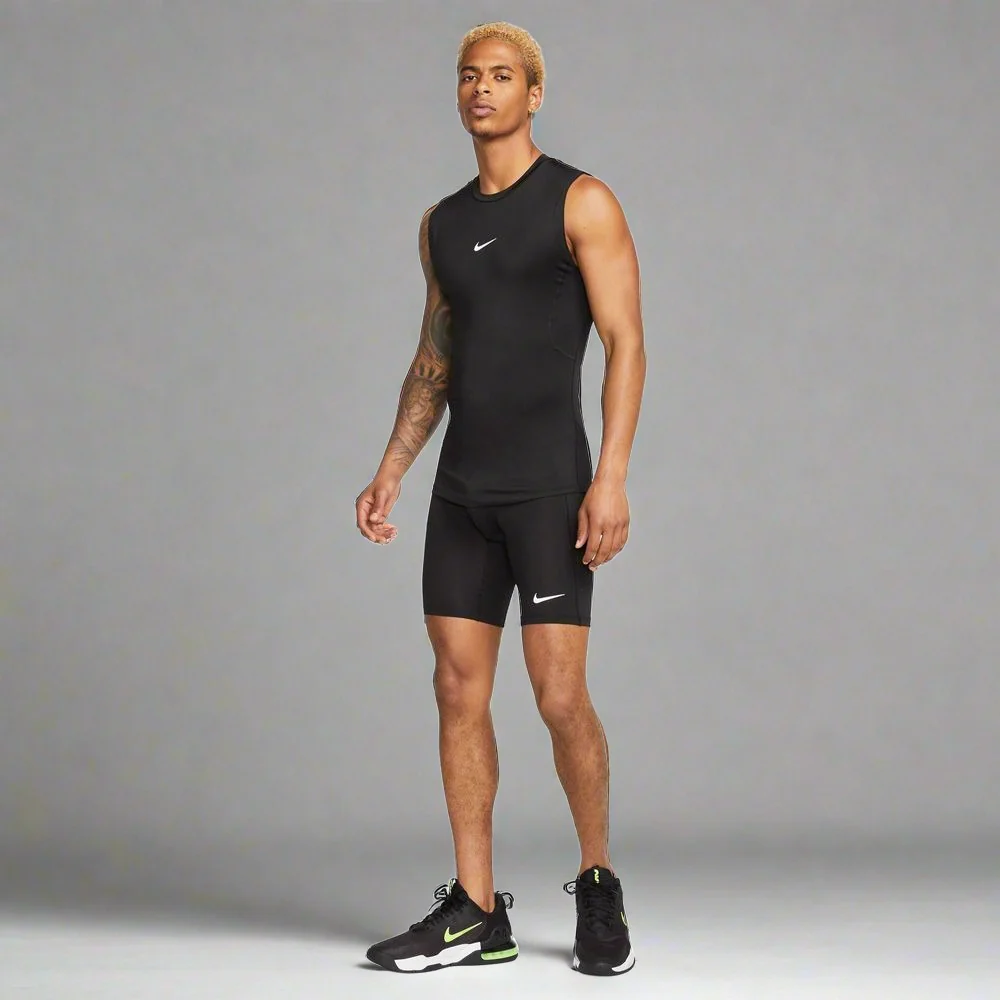 Mens Pro Dri-FIT Fitness Long Shorts - Black - Image 4